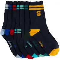 We fashion Sokken marine / turquoise / goudgeel / rood