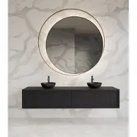Gliss Design Onderkast Heronimus 180x45x35 cm 2 Laden Met Topplaat Black Veneer