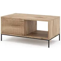 Vicco Eliza Salontafel – 90 x 50 cm met één lade Viking Eik