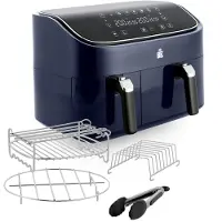 BK Supreme XXXL Airfryer 9L - PFAS vrij - dubbele mand 3L + 6L - met 4-delige grillset