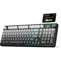 Attack Shark X98PRO - Draadloos Mechanisch Gaming Toetsenbord - Zijbedrukte PBT Keycaps - TFT Scherm - Multifunctionele Draaiknop - Bedraad/2.4G/Bluetooth Tri-Mode - Gasket Mod - 98 toetsen - Moonlit