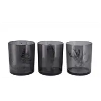 Daan Kromhout JOLLY TRANSPARENT GREY T-LIGHTS ASS 10X13CM - 3 stuks