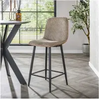 Meubelplaats Barstoel Ribstof - Rock zandkleur - barstoelen set van 2