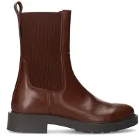 Manfield Bruine leren chelsea boots | Maat 36