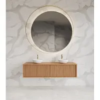 Gliss Design Heronimus badmeubel met ribbelfront 140cm met 2 lades pure