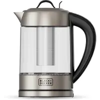 Black & Decker BXKE2205E, 1,7 liter, 2200 watt, zwart, roestvrij staal, transparant, verstelbare thermostaat, waterniveau-indicator, draadloos