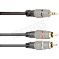 EASYFIKS Jack 3.5mm Stereo Male - 2x Tulp RCA Male, 10.0 Meter