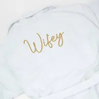 Towel city Badjas - HOGE KWALITEIT - WIFEY - badmantel - badjas vrouw - badjas dames - badstof - 100% katoen - huwelijk - trouw - cadeau - kado - moederdag - verjaardag - pensioen - mama - Kerst - maat S/M