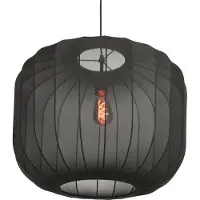 Steinhauer - hanglamp - Sable - zwart - linnen metaal - Ø 55cm - E27 - 4192ZW