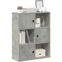 vidaXL Boekenkast 60x24x76,5 cm bewerkt hout betongrijs