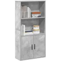 vidaXL Boekenkast 60x24x120 cm bewerkt hout betongrijs