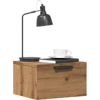 vidaXL Nachtkastjes 2 st wandgemonteerd 34x30x20 cm artisanaal eiken