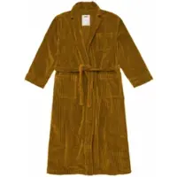 OAS Badjas Santiago Striped Velour Long Robe Geel Unisex-L/XL