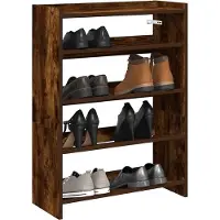 vidaXL Schoenenrek 60x25x81 cm bewerkt hout gerookt eikenkleurig