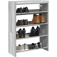 vidaXL Schoenenrek 60x25x81 cm bewerkt hout grijs sonoma eikenkleurig