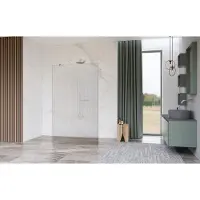 FortiFura Galeria Vrijstaande Inloopdouche - 160x200cm - Helder geribbeld - antikalk - 8mm veiligheidsglas - wandsteunen - Geborsteld RVS PVD (RVS) SW927769 2x/SW797956