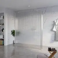 FortiFura Galeria Vrijstaande Inloopdouche - 160x200cm - Helder geribbeld - antikalk - 8mm veiligheidsglas - 2 zijwanden 30cm - wandsteunen en hoekprofielen - Geborsteld RVS PVD (RVS) SW927769