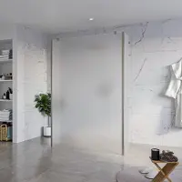 FortiFura Galeria Vrijstaande Inloopdouche - 140x200cm - Glas mat - antikalk - 8mm veiligheidsglas - 2 zijwanden 30cm - wandsteunen en hoekprofielen - Geborsteld Gunmetal PVD SW927771