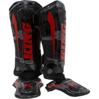 King Pro Boxing Shogun Series 3 Kickboks Scheenbeschermers Camo Rood