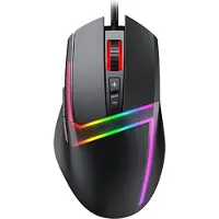 Phreeze Bedrade Gaming Muis - 10000 DPI - RGB Verlichting - Macro Knoppen - 7 Knoppen - MMO/MOBA/FPS - Zwart
