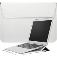 Phreeze 2-in-1 Laptopsleeve 10 tot 12 inch - Wit - Vegan Leer - Laptophoes voor Dames / Heren - Laptop Tas Sleeve met Standaard