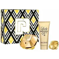 Paco Rabanne Lady Million Eau De Parfum Spray 80ml Set 3 Pieces Body Lotion 100ml & Travel EDP 5ml