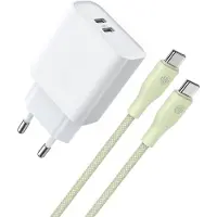 Phreeze Dual USB-C Adapter + USB-C naar USB-C Kabel 1 Meter - 35W Snellader - Ondersteunt Super Snel Laden - Geschikt voor S24 Ultra, A55,S22, S23, S10, S9, A8, Tablet A9 Plus, Tablet S7 FE