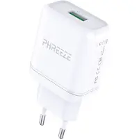 Phreeze Usb Stekker 18w - 5V 3A usb Adapter - Oplader met usb-A poort - Snel & Veilig - Quick Charge 3.0 - Gecertificeerd - Usb lader - Wit