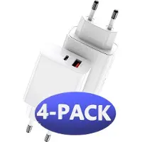 Phreeze 4x usb Stekker 2 Poorten 20w Snellader Wit - Opladers met meerdere poorten - Usb adapters - Usb C Snelladers