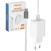 Phreeze 25w Snellader + usb-C Kabel - 1M - Super Fast Charger - Oplader S26 Ultra, S26, S25 Ultra, S25, A57, A56, A55, A36, A35, A34, A25, A23, A17 5G - 25w usb C Power Adapter