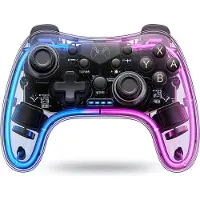 Phreeze RGB Controller Draadloos - Geschikt voor Nintendo Switch - Controllers - Pro Versie - Turbo en Macro Knoppen - Transparant