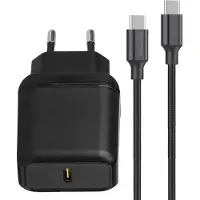 Phreeze Snellader - Usb-C Oplader - 25w Power Adapter - 1 Meter - Super Fast Charger - Telefoon Oplader - Zwart