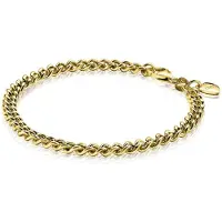 Zinzi zilveren geelvergulde gourmet armband 4,5mm breed 18,5cm ZIA1414G