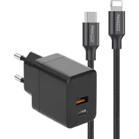 Phreeze 35w Power Adapter usb C + Kabel geschikt voor Apple iPad en iPhone - 1 Meter Lange Oplader - Nylon Gevlochten - Geschikt voor X,11,12,13,14,Pro,Max,Plus,Mini