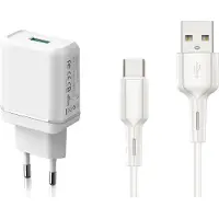Phreeze 18w usb Quick Charger met Versterkte usb naar usb C Kabel - 2 Meter - QC3.0 Snellader - Geschikt voor Fold,Flip,S21,S24,A53,S10,A52