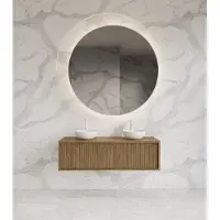 Gliss Design Heronimus badmeubel met ribbelfront 140cm castle brown
