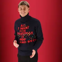 Apollo Foute kersttrui - Kersttrui heren - Turtleneck - Zwart - Maat L - kersttruien - kersttrui heren volwassenen - kersttrui mannen