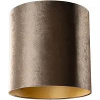 QAZQA Velours lampenkap bruin met gouden binnenkant 40/40/40
