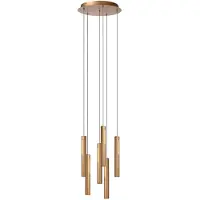 Lucide GRIFFITH - Hanglamp - Ø 38 cm - LED Dimb. - CCT - 6x6W 2700K/4000K - Geschikt voor vide en hoge plafonds - Brons - Premium
