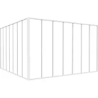 Vente-unique Glazen hoekbinnenraam met industriële stijl in gepoedercoat aluminium - L210 x L210 x H130 - Wit - BAYVIEW