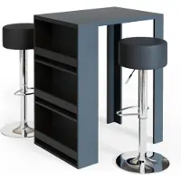 Vicco Bartafel set – 57 x 80 cm met 2 barkrukken Antraciet