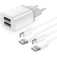 Phreeze Usb C Oplader 2 Poorten - Usb Adapter geschikt voor Galaxy A15 A25 A35 A55 A16 - Usb Stekker - Usb-C naar usb-A - 2 Meter