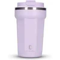 Castagnola Thermosbeker - Koffiebeker To Go - Travel Mug voor Koffie en Thee - Theebeker - 380 ML - RVS - Lichtpaars - Octagon