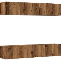 vidaXL Tv-wandkasten 4 st bewerkt hout oud houtkleurig