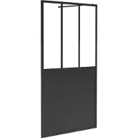 Vente-unique Italiaanse douchewand mat zwart met werkplaatsstijl - 120 x 200 cm - URBANIK