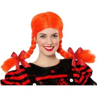 Bigbuy Pruik met Vlechten Oranje 118950