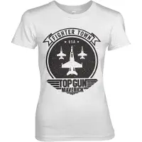 TOP GUN Maverick Fighter Town Girly Tee Damen T-Shirt White-L