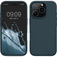 Kwmobile telefoonhoesje geschikt voor Apple iPhone 16 Pro - Hoesje met siliconen coating - Smartphone case in leisteen