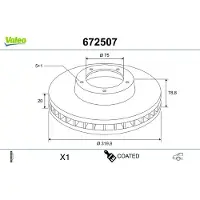 Valeo 672507 Remschijf