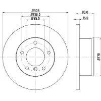 Hella 8DD 355 100-391 Remschijf